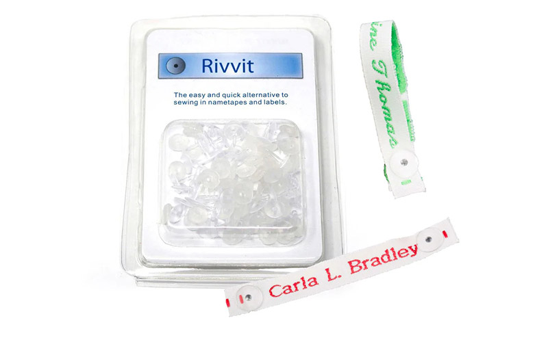 Rivvit Name Tag Fasteners instead of ironing name labels